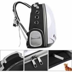AIDUCHO Transporteur D'animaux Sac à Dos Transparent Chiens Et Chats Sac De Transport Extérieur Conception De Capsule Respirante Visites à 180 Degrés Pour Les Animaux Domestiques - Noir -Cage, caisse et transport pour chien Soldes 32752185 5