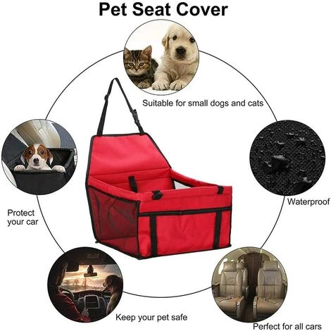 AIDUCHO Siège D'appoint De Voiture Pour Les Chiens Ou Chats, Sac Transport Chien Voiture Housse De Rehausseur En Tissu Oxford étanche Avec Ceinture De Sécurité De Voyage Pour Chinots (Rouge) 2 AIDUCHO Siège D'appoint De Voiture Pour Les Chiens Ou Chats, Sac Transport Chien Voiture Housse De Rehausseur En Tissu Oxford étanche Avec Ceinture De Sécurité De Voyage Pour Chinots (Rouge) – Image 2