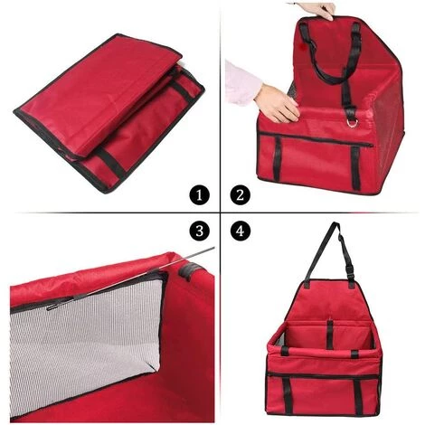 AIDUCHO Siège D'appoint De Voiture Pour Les Chiens Ou Chats, Sac Transport Chien Voiture Housse De Rehausseur En Tissu Oxford étanche Avec Ceinture De Sécurité De Voyage Pour Chinots (Rouge) 5 AIDUCHO Siège D'appoint De Voiture Pour Les Chiens Ou Chats, Sac Transport Chien Voiture Housse De Rehausseur En Tissu Oxford étanche Avec Ceinture De Sécurité De Voyage Pour Chinots (Rouge) – Image 5