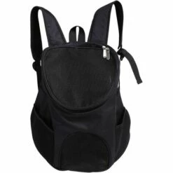 AIDUCHO Sac A Dos De Transport Pour Chien Chat, Mains Libres Ventilation Réglable Sac à Double Bandoulière Pour Porter Chien Chat Chinot Chaton Lapin Marcher Randonnée Voyager(Noir)