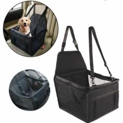 AIDUCHO Housse De Siège Auto Pour Chien Couverture Protection De Siège Voiture Avec Laisse De Sécurité Imperméable Respirante Pour Voyage Avec Chiot Petit Chien Chat (Noir)