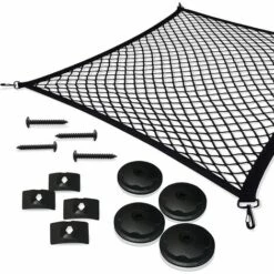 DEVENIRRICHE Filet à Bagages De Voiture, Filet De Coffre En Nylon élastique 110x60cm Filet De Protection Filet De Séparation Multifonction Pour Le Stockage Du Coffre