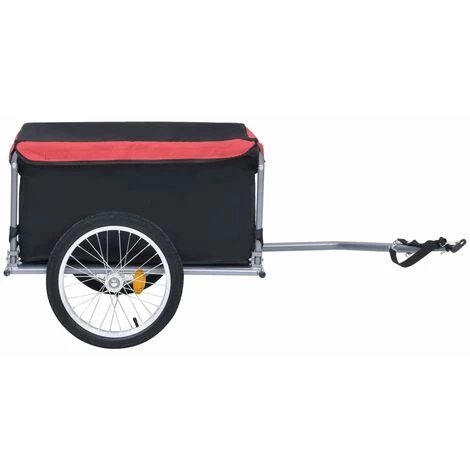VidaXL Remorque De Bicyclette Noir Et Rouge 65 Kg - Noir 4 VidaXL Remorque De Bicyclette Noir Et Rouge 65 Kg - Noir – Image 4