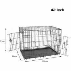 SKECTEN Caisse De Transport Pour Chien En Acier Pliable Noir 106*76*71cm