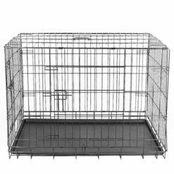 SKECTEN Caisse De Transport Pour Chien En Acier Pliable Noir 106*76*71cm -Cage, caisse et transport pour chien Soldes 34559446 4