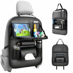 LONGZIMING Protecteur De Dossier De Voiture (1 Pièce) Organisateur De Siège De Voiture étanche Avec Beaucoup De Sac