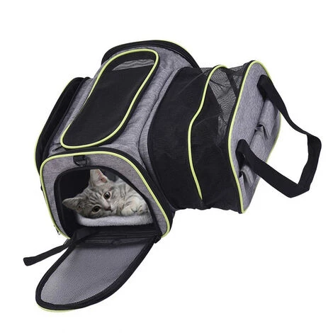 DADYPET Extensible 600D Materiel Voyage Pet Carrier Doux Sided Pliable Chien Chat Sac De Transport Avec Polaire Mat Grand Espace Facile A Transporter Sur Les Bagages, Gris, L 3 DADYPET Extensible 600D Materiel Voyage Pet Carrier Doux Sided Pliable Chien Chat Sac De Transport Avec Polaire Mat Grand Espace Facile A Transporter Sur Les Bagages, Gris, L – Image 3