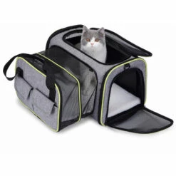 DADYPET Extensible 600D Materiel Voyage Pet Carrier Doux Sided Pliable Chien Chat Sac De Transport Avec Polaire Mat Grand Espace Facile A Transporter Sur Les Bagages, Gris, L 8 DADYPET Extensible 600D Materiel Voyage Pet Carrier Doux Sided Pliable Chien Chat Sac De Transport Avec Polaire Mat Grand Espace Facile A Transporter Sur Les Bagages, Gris, L -Cage, caisse et transport pour chien Soldes 34958468 4