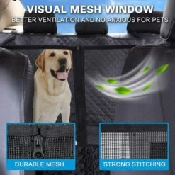 DONTODENT Housse De Siège De Voiture Pour Chien Housse De Siège De Chien Imperméable Et Résistante Aux Rayures, Adaptée Aux Voitures Avec Filet Visuel, Hamac De Voiture De Chien Oxford 600D Housse De Siège Pour Animal De Compagnie Convertible Housse De Protection C