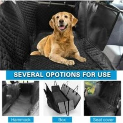 DONTODENT Housse De Siège De Voiture Pour Chien Housse De Siège De Chien Imperméable Et Résistante Aux Rayures, Adaptée Aux Voitures Avec Filet Visuel, Hamac De Voiture De Chien Oxford 600D Housse De Siège Pour Animal De Compagnie Convertible Housse De Protection C -Cage, caisse et transport pour chien Soldes 34977128 4