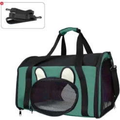 TODECO Sac De Transport Pour Animaux, Sac Pour Chats Et Chiens, 50 X 31 X 29 Cm, Vert, Matériau: Mesh Material, Polyester - Vert