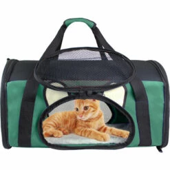 TODECO Sac De Transport Pour Animaux, Sac Pour Chats Et Chiens, 50 X 31 X 29 Cm, Vert, Matériau: Mesh Material, Polyester - Vert -Cage, caisse et transport pour chien Soldes 35074826 5