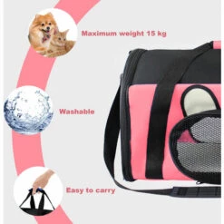 TODECO Sac De Transport Pour Animaux, Sac Pour Chats Et Chiens, 50 X 31 X 29 Cm, Rose, Matériau: Mesh Material, Polyester - Rose -Cage, caisse et transport pour chien Soldes 35074840 3