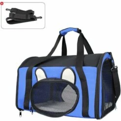 TODECO Sac De Transport Pour Animaux, Sac Pour Chats Et Chiens, 50 X 31 X 29 Cm, Bleu, Matériau: Mesh Material, Polyester - Bleu