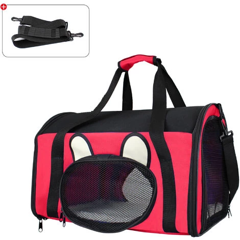 TODECO Sac De Transport Pour Animaux, Sac Pour Chats Et Chiens, 50 X 31 X 29 Cm, Rouge, Matériau: Mesh Material, Polyester - Rouge 1 TODECO Sac De Transport Pour Animaux, Sac Pour Chats Et Chiens, 50 X 31 X 29 Cm, Rouge, Matériau: Mesh Material, Polyester - Rouge