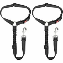 THSINDE Ceinture De Sécurité Pour Chien, 2 Pièces De Ceinture De Sécurité Pour Voiture Pour Animaux De Compagnie Appuie-tête Réglable Ceinture De Sécurité Pour Chiot Ceinture De Sécurité élastique Réfléchissante Connexion élastique à L'élastique Harnais De Voitur