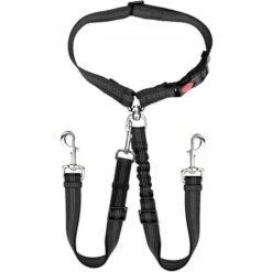 THSINDE Ceinture De Sécurité Pour Chien Double, Ceinture De Sécurité Pour Voiture Pour Animaux De Compagnie, Ceinture De Sécurité Pour Appuie-tête, Laisse De Chien Réglable, Détachable Et Sans Enchevêtrement, Séparateur élastique Réfléchissant Pour Les Déplacemen