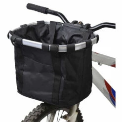 DOCOOLER Panier En Alliage D'aluminium De Vtt Haut De Gamme, Panier De Velo, Sac Avant, Panier A Degagement Rapide, Sac Pour Animaux De Compagnie, Noir - Noir