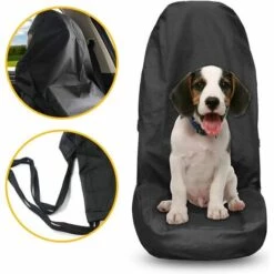 LITZEE Protections Universelles En Nylon Imperméable Pour Sièges Avant De Voiture 75 X 55 X 55 Cm (Set Of 2) Noir -Cage, caisse et transport pour chien Soldes 35462976 4