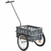 VidaXL Remorque De Vélo Avec Boîte De Transport Pliable 50L Gris 50 Kg - Gris