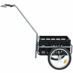 VidaXL Remorque De Vélo Avec Boîte De Transport Pliable 50L Noir 50 Kg - Noir -Cage, caisse et transport pour chien Soldes 35848212 3