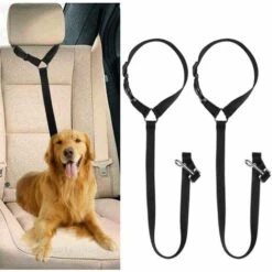 ILOVEMILAN Ceinture De Sécurité Pour Chien, Ceinture De Sécurité Réglable En 2 Parties, Parfaite Pour La Ceinture De Remorquage De Voiture, Noir