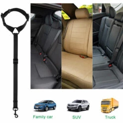 ILOVEMILAN Ceinture De Sécurité Pour Chien, Ceinture De Sécurité Réglable En 2 Parties, Parfaite Pour La Ceinture De Remorquage De Voiture, Noir -Cage, caisse et transport pour chien Soldes 36215803 3