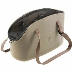 Ferplast WITH ME PRO Sac Avec Filet De Protection Pour Le Transport De Petits Chiens Ou Lapins. Variante WITH-ME PRO - Mesures: 21.5 X 43.5 X H 27 Cm - Taupe - Taupe
