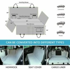 LITZEE Backseat Cover For Car, Truck Or SUV For Dogs, 100% Waterproof, With Robust Mesh Window, Non-slip, Universal, Scratch Resistant -Cage, caisse et transport pour chien Soldes 36737384 4