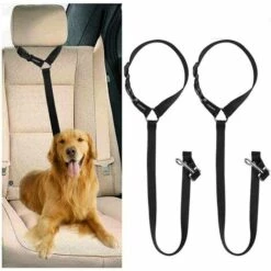BETTERLIFE Harnais Voiture Pour Chiens Lot De 2 Une Sangle Réglable Ceinture Et Harnais Ceinture Chien Parfaits Pour Voitures Auto Laisse Ceinture Chat Animaux Nylon 46 To 79 Cm
