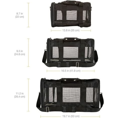 BETTERLIFE Sac De Transport à Parois Souples Pour Animal De Compagnie Noir Taille M 5 BETTERLIFE Sac De Transport à Parois Souples Pour Animal De Compagnie Noir Taille M – Image 5