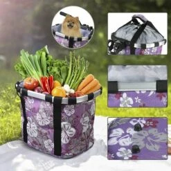 BETTERLIFE Panier De Vélo Détachables Cycle Avant Toile Panier Transporteur Sac Pet Carrier En Alliage D'Aluminium -Cage, caisse et transport pour chien Soldes 36878921 4