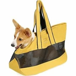 BETTERLIFE Petit Sac Pour Animal De Compagnie Portable Pour Sortir Chat Et Chien, Sac En Toile Respirant, Sac Pour Animal Domestique, Sac à Bandoulière Pour Chien (jaune)
