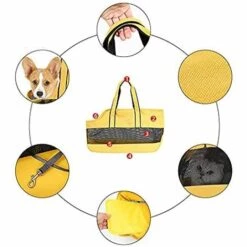 BETTERLIFE Petit Sac Pour Animal De Compagnie Portable Pour Sortir Chat Et Chien, Sac En Toile Respirant, Sac Pour Animal Domestique, Sac à Bandoulière Pour Chien (jaune) -Cage, caisse et transport pour chien Soldes 36878925 4