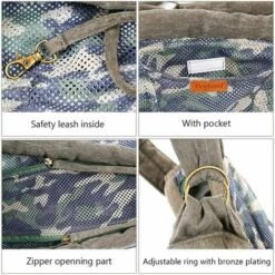 BETTERLIFE Sac De Transport Pour Petit Chien Chat Sac à Bandoulière Respirant Camouflage Sac De Voyage Chien Chiot Pour Petite Animaux Domestique Jusqu’à 7kg(Vert) 8 BETTERLIFE Sac De Transport Pour Petit Chien Chat Sac à Bandoulière Respirant Camouflage Sac De Voyage Chien Chiot Pour Petite Animaux Domestique Jusqu’à 7kg(Vert) -Cage, caisse et transport pour chien Soldes 36878930 4