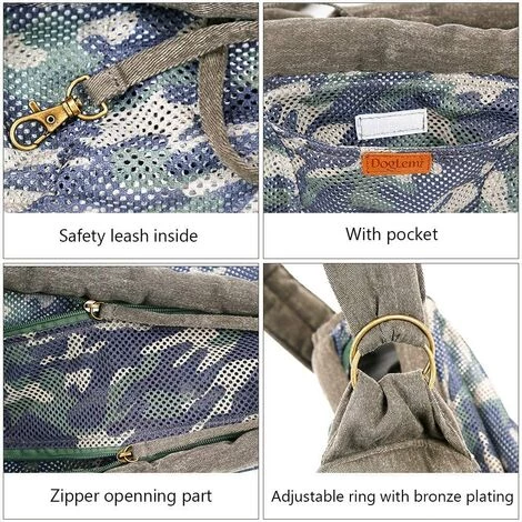 BETTERLIFE Sac De Transport Pour Petit Chien Chat Sac à Bandoulière Respirant Camouflage Sac De Voyage Chien Chiot Pour Petite Animaux Domestique Jusqu’à 7kg(Vert) 4 BETTERLIFE Sac De Transport Pour Petit Chien Chat Sac à Bandoulière Respirant Camouflage Sac De Voyage Chien Chiot Pour Petite Animaux Domestique Jusqu’à 7kg(Vert) – Image 4