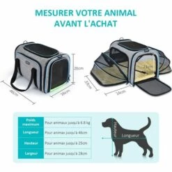 BETTERLIFE Sac De Transport Chat Chien Extensible, Structure Solide, Rangement Facile, Filet Respirant, Spacieux, Pliable, Pour Voyage En Train/Voiture/Restaurant/Avion Approuvé Bleu 7 BETTERLIFE Sac De Transport Chat Chien Extensible, Structure Solide, Rangement Facile, Filet Respirant, Spacieux, Pliable, Pour Voyage En Train/Voiture/Restaurant/Avion Approuvé Bleu -Cage, caisse et transport pour chien Soldes 36878941 3