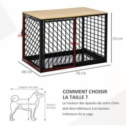 PawHut Cage Pour Chien Animaux Dim. 76L X 48l X 53H Cm 2 Portes Verrouillables Métal Panneau Multicouche Chêne Clair 7 PawHut Cage Pour Chien Animaux Dim. 76L X 48l X 53H Cm 2 Portes Verrouillables Métal Panneau Multicouche Chêne Clair -Cage, caisse et transport pour chien Soldes 37010559 3