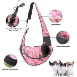 ILOVEMILAN Harnais Pour Chien, Sac Suspendu à L'avant, Sac à Main Pour Chat Et Chiot, Voyage En Filet Respirant, Convient Aux Chiens De Compagnie De Petite Et Moyenne Taille Et Aux Sacs à Bandoulière Pour Chats - (camouflage Rouge, S) -Cage, caisse et transport pour chien Soldes 37089785 3