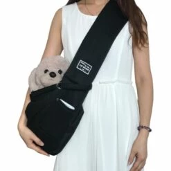 ILOVEMILAN Sac De Transport Pour Chat/Chien, Single-épaule Sling Sac De Transport Pour Chien Et Chat Animaux De Compagnie Sling Sac Transporteur Titulaire Avec Poche Pour Téléphone Portable Noir