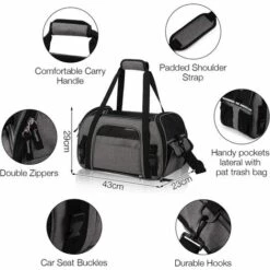 BETTERLIFE Sac Transport Pour Chat/Petit Chien/Lapin, Panier Transport Cabine Pour Petit Animal, Sac Porté Main/Bandoulière Pour Voyage En Train/Voiture/Avion Homologué(Gris) 8 BETTERLIFE Sac Transport Pour Chat/Petit Chien/Lapin, Panier Transport Cabine Pour Petit Animal, Sac Porté Main/Bandoulière Pour Voyage En Train/Voiture/Avion Homologué(Gris) -Cage, caisse et transport pour chien Soldes 37660160 4