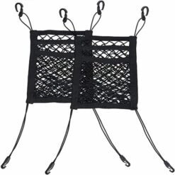 Filet De Coffre Filet De Voiture ， Filet Universel Avec Fermeture Velcro Filet De Coffre De Siège Auto Organisateur De Filet De Coffre Pour Filet De Coffre Universel Pour Voiture / SUV En Nylon (2X B) GrooFoo