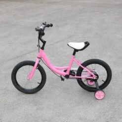 SENDERPICK Vélo Pour Enfant 16 Pouces Rose 5-8 Ans