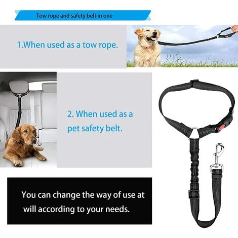 ECHOO Ceinture De Sécurité Pour Chien, Ceinture De Sécurité 2 En 1, Ceinture De Sécurité Pour Chien Réglable Pour Voiture, Ceinture De Sécurité Pour Chien Avec Amortissement élastique Pour Toutes Les Races De Chiens, Chats, (noir) 4 ECHOO Ceinture De Sécurité Pour Chien, Ceinture De Sécurité 2 En 1, Ceinture De Sécurité Pour Chien Réglable Pour Voiture, Ceinture De Sécurité Pour Chien Avec Amortissement élastique Pour Toutes Les Races De Chiens, Chats, (noir) – Image 4
