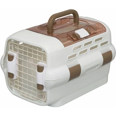Iris Ohyama, Caisse De Transport / Cage De Transport Avec Laisses 2 Portes Amovibles (devant & Dessus), Poignée, Ventilation Optimale Pour Chat, Chien, Rongeur - Pet Drive Carrier PDPC-500, Blanc 1 Iris Ohyama, Caisse De Transport / Cage De Transport Avec Laisses 2 Portes Amovibles (devant & Dessus), Poignée, Ventilation Optimale Pour Chat, Chien, Rongeur - Pet Drive Carrier PDPC-500, Blanc