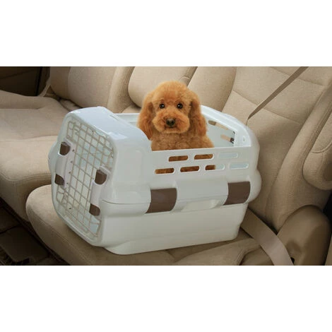 Iris Ohyama, Caisse De Transport / Cage De Transport Avec Laisses 2 Portes Amovibles (devant & Dessus), Poignée, Ventilation Optimale Pour Chat, Chien, Rongeur - Pet Drive Carrier PDPC-500, Blanc 2 Iris Ohyama, Caisse De Transport / Cage De Transport Avec Laisses 2 Portes Amovibles (devant & Dessus), Poignée, Ventilation Optimale Pour Chat, Chien, Rongeur - Pet Drive Carrier PDPC-500, Blanc – Image 2