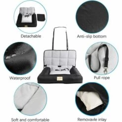 BINGO PAW Panier Chien Chat Voiture 3 En 1 Siège Auto Chien Voiture Etanche Déhoussable Pour Siège De Voiture - 56x43x10cm 8 BINGO PAW Panier Chien Chat Voiture 3 En 1 Siège Auto Chien Voiture Etanche Déhoussable Pour Siège De Voiture - 56x43x10cm -Cage, caisse et transport pour chien Soldes 39635402 4