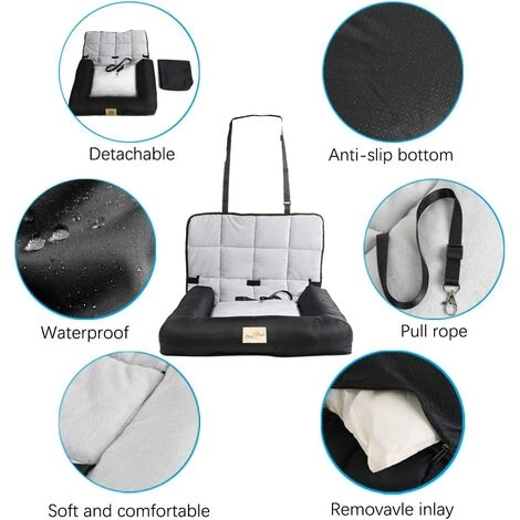 BINGO PAW Panier Chien Chat Voiture 3 En 1 Siège Auto Chien Voiture Etanche Déhoussable Pour Siège De Voiture - 56x43x10cm 4 BINGO PAW Panier Chien Chat Voiture 3 En 1 Siège Auto Chien Voiture Etanche Déhoussable Pour Siège De Voiture - 56x43x10cm – Image 4