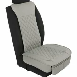 AUGIENB Housse De Siège De Voiture En Cuir PU De Luxe Avant Coussin Protecteur De Tapis Universel Anti-dérapant Gris