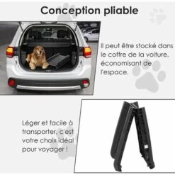 GOPLUS Rampe Pour Animaux De Compagnie Pliable En Plastique, Rampe D’Accès Pour Animaux, Voiture, Surface Antidérapante, Légère Et Transport Facile, Charge 75KG, 155 X 39 X 15CM -Cage, caisse et transport pour chien Soldes 40243135 3